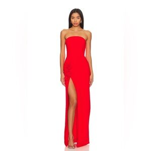Elegant Red Strapless Dress